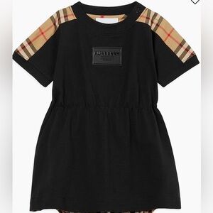 Burberry baby Lenore check Black Dress short sleeve NO BLOOMERS 1 month